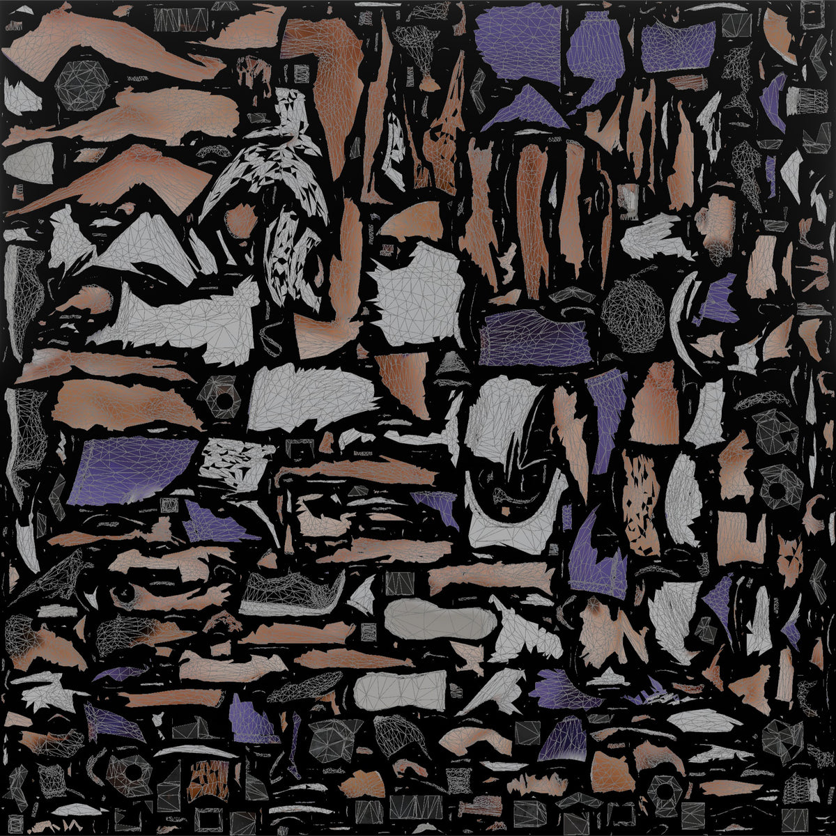 Weightlifter Man Holding Two Dumbbells At The Sides Mid-lunge - UV layout, base color map