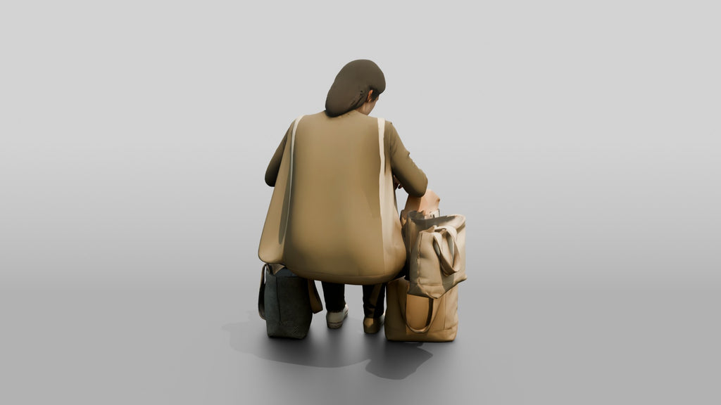 Chinese Boy with Backpack Pointing