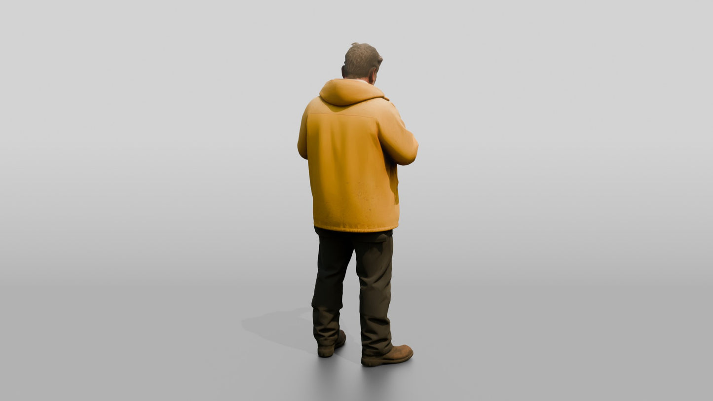 White Man in Yellow Fisherman Slicker