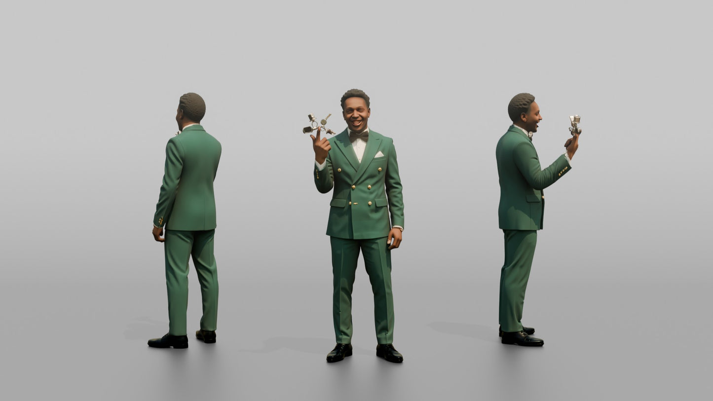 Black Groom Spinning Keychains on His Finger