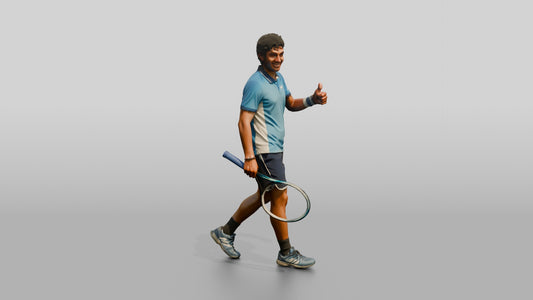 Male Tennis Player Giving a Thumbs-Up - 3D character model, view 1