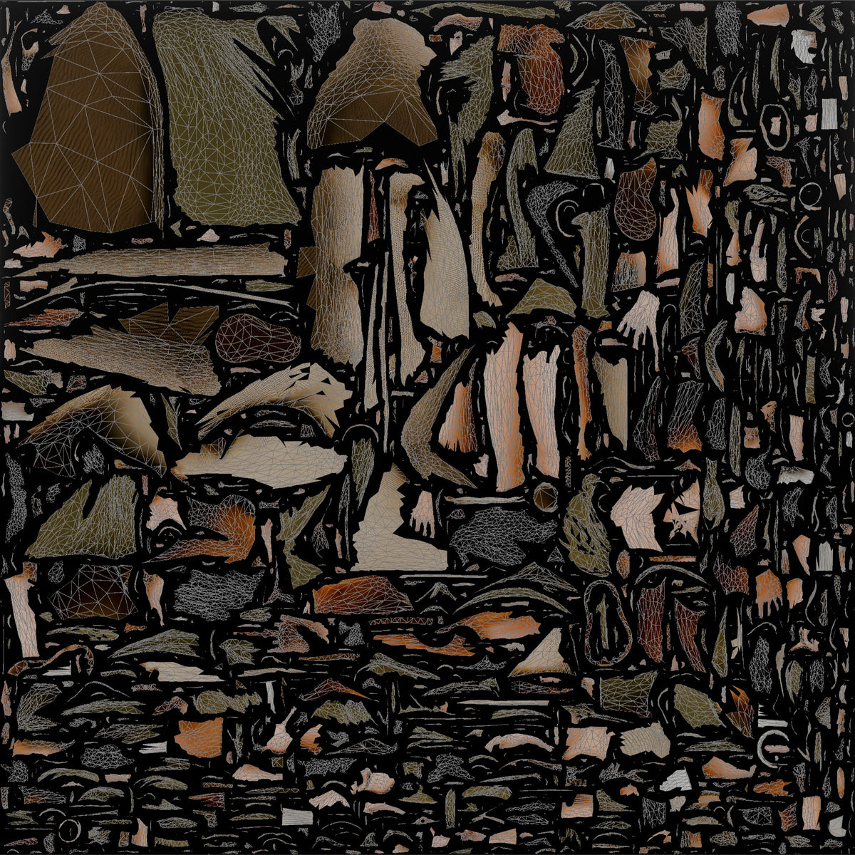 Woman Sitting Cross-Legged in Olive - UV layout, base color map