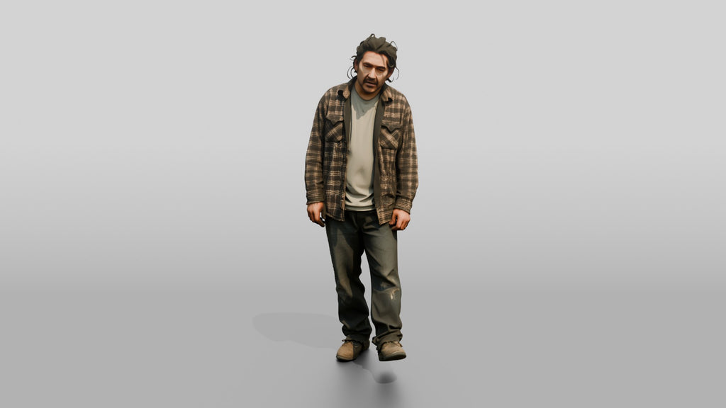 Homeless Man Looking Disheveled and Swaying Slightly