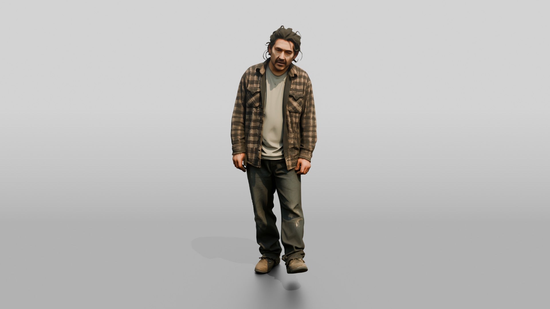 Homeless Man Looking Disheveled and Swaying Slightly