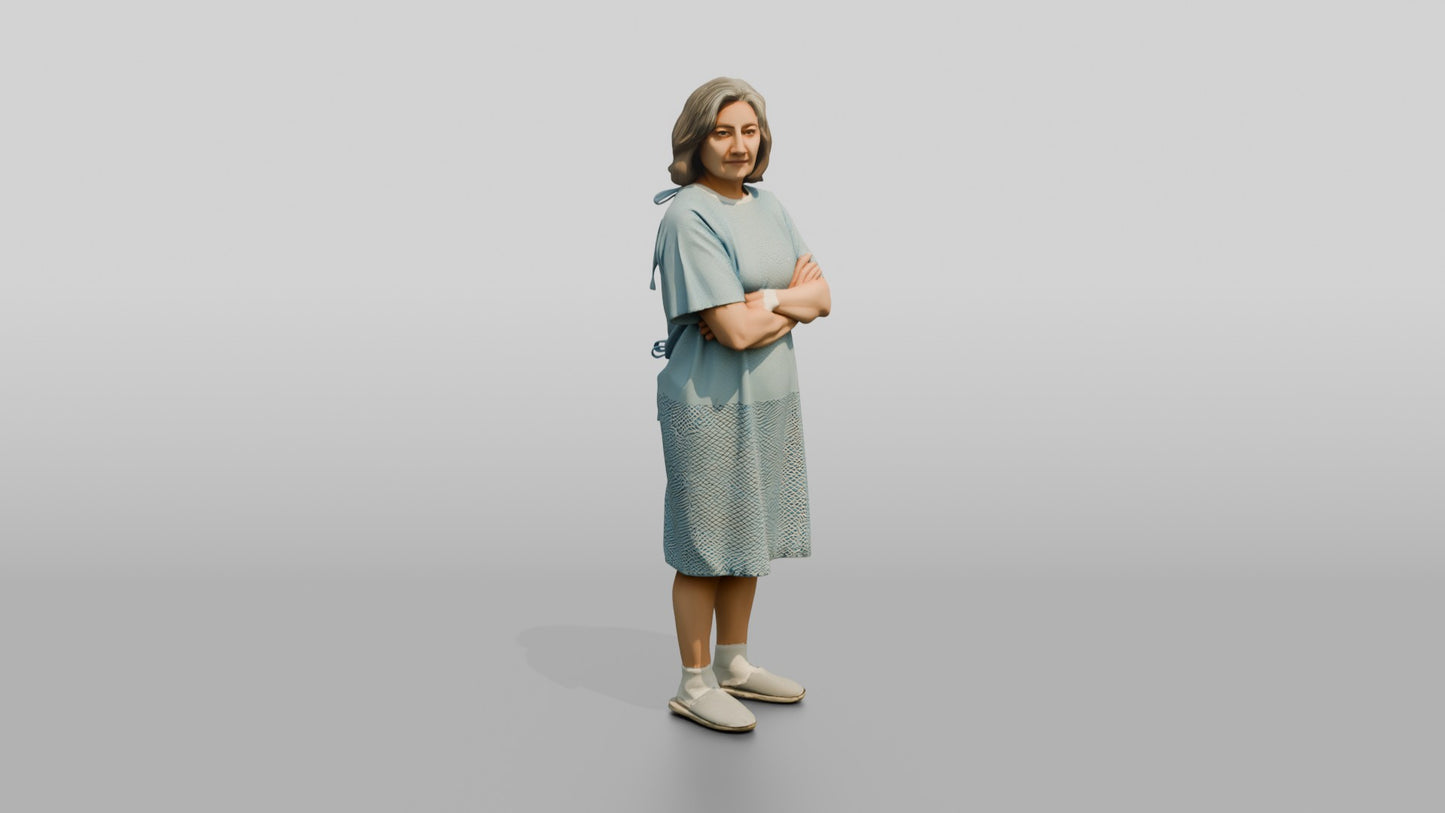 Elderly Woman Patient with Arms Folded