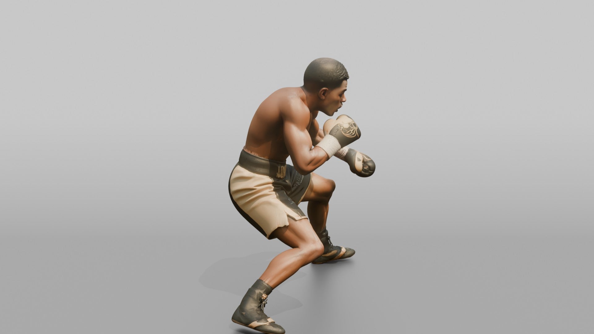Boxer Ducking Under a Punch with Rapid Head Movement