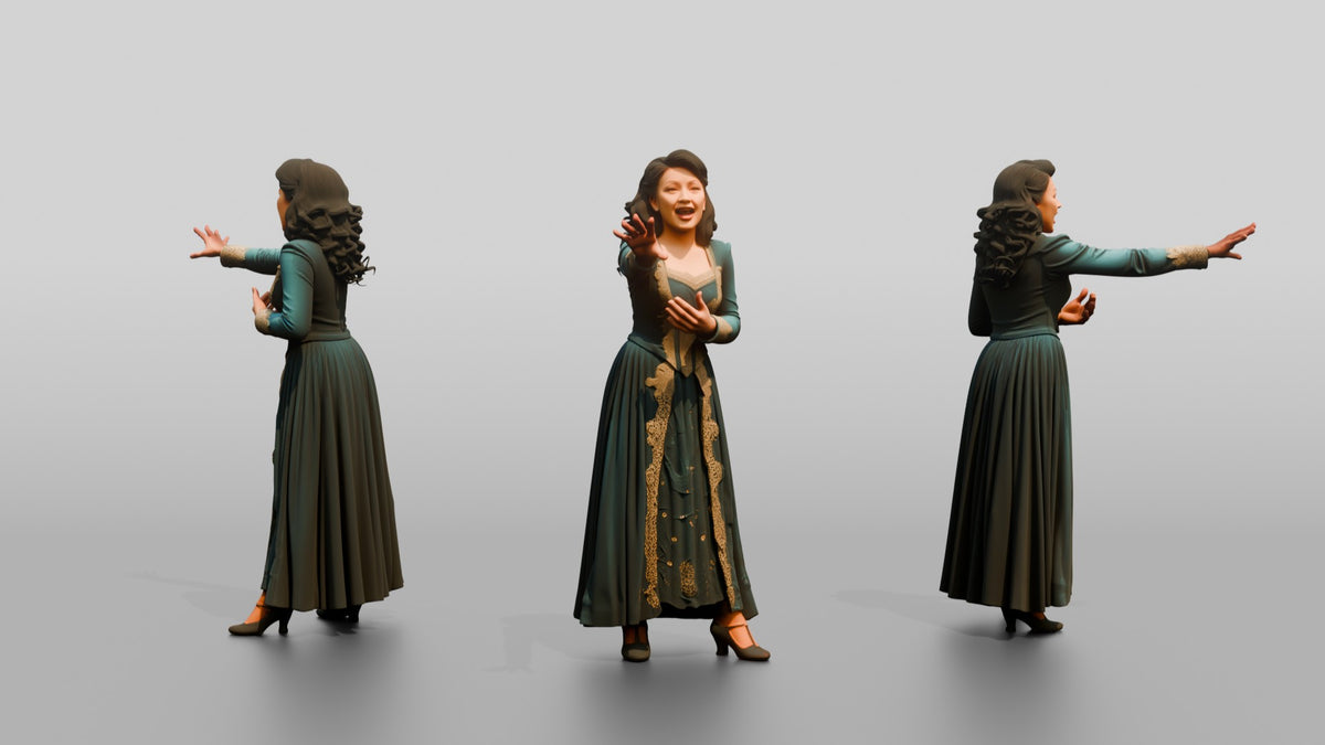 Musical Theater Singer with Dramatic Gesture - 3D character model