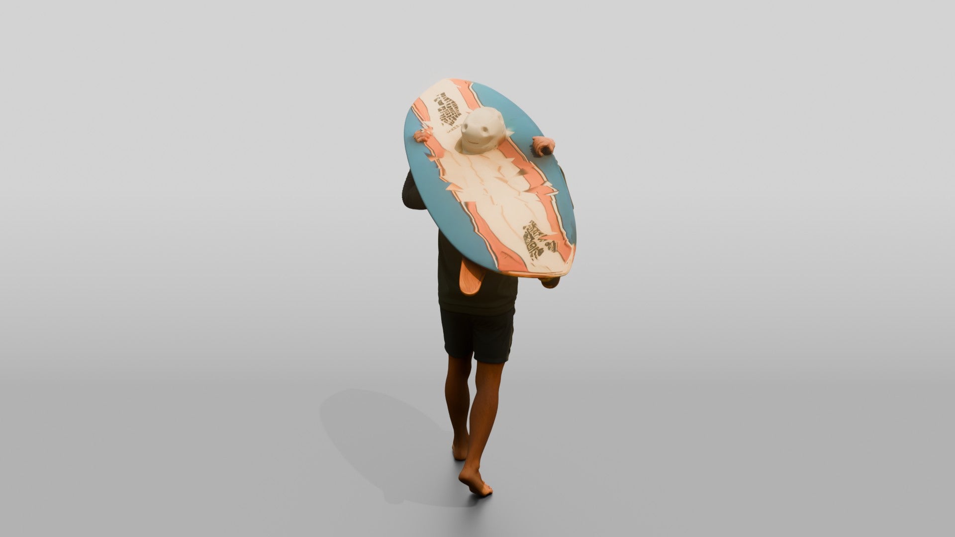 Man Lifting Surfboard Onto His Shoulder