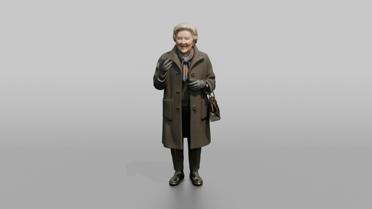 European Grandmother Standing and Chatting