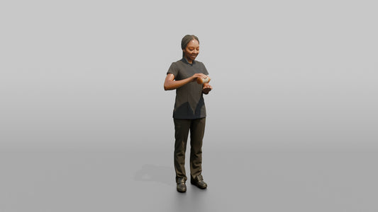 Massage Therapist Man Applying Massage Oil To Open Palms - 3D character model