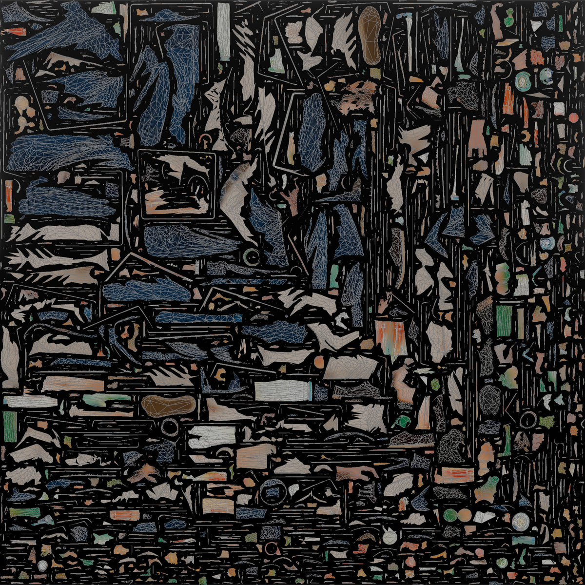 Man Customer Standing With A Full Shopping Basket - UV layout, base color map