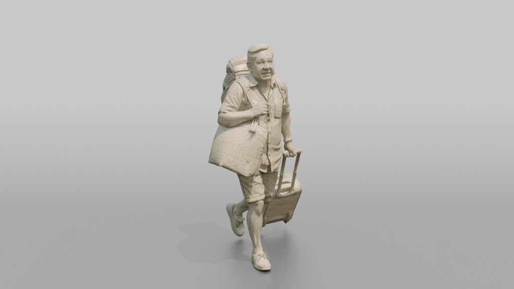 Traveler Jogging Late For A Flight