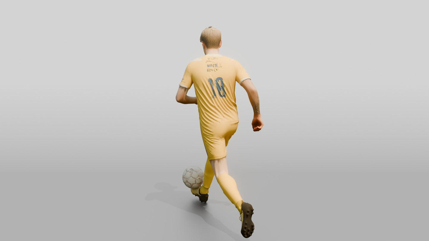 Soccer Player Trapping the Ball