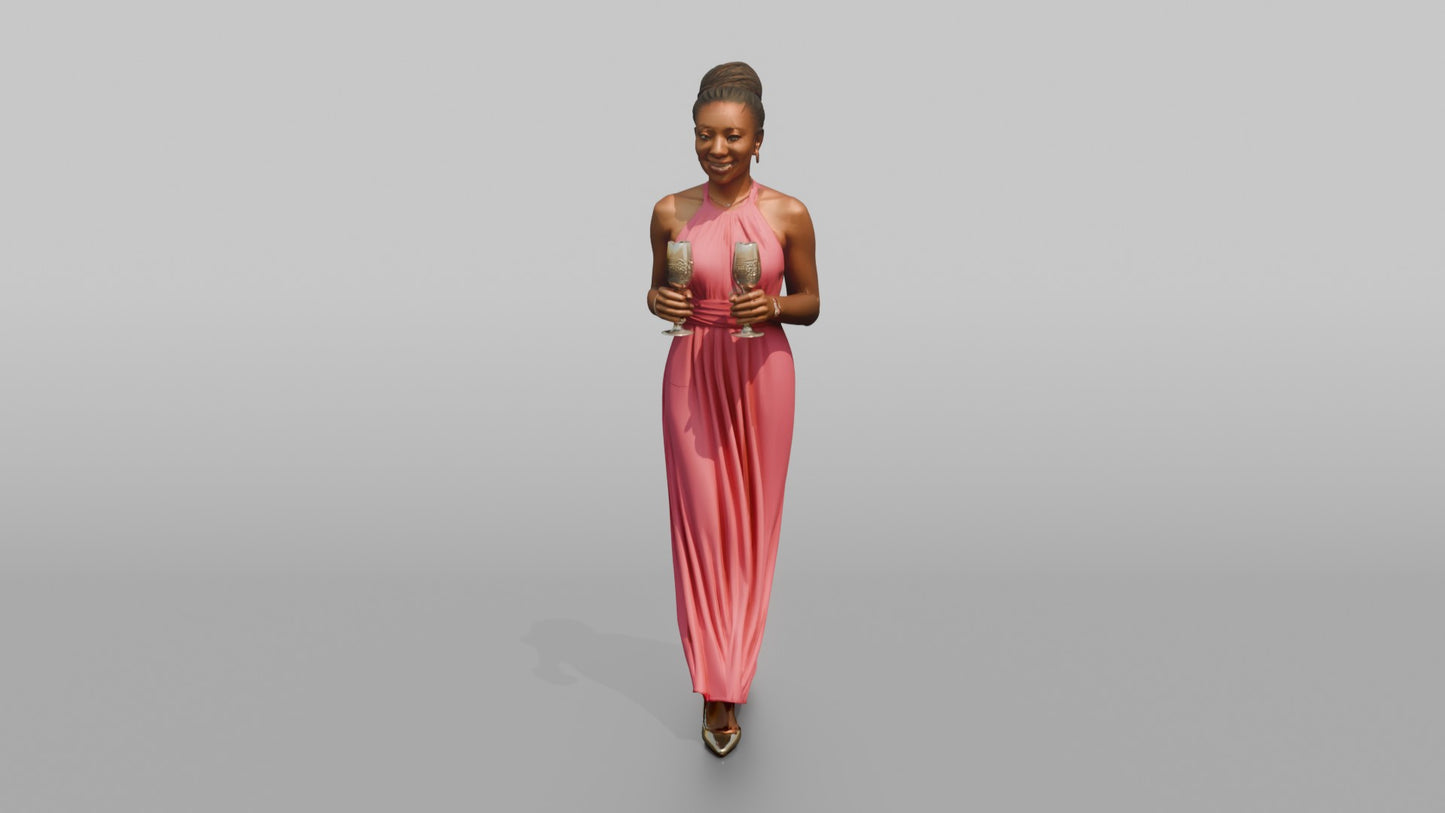 Wedding Guest Holding Two Champagne Flutes