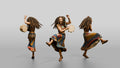 Bohemian Dancer Playing a Tambourine