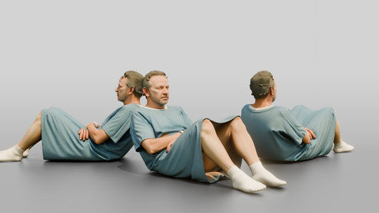 Elderly Man Patient Reclining with Arms Crossed