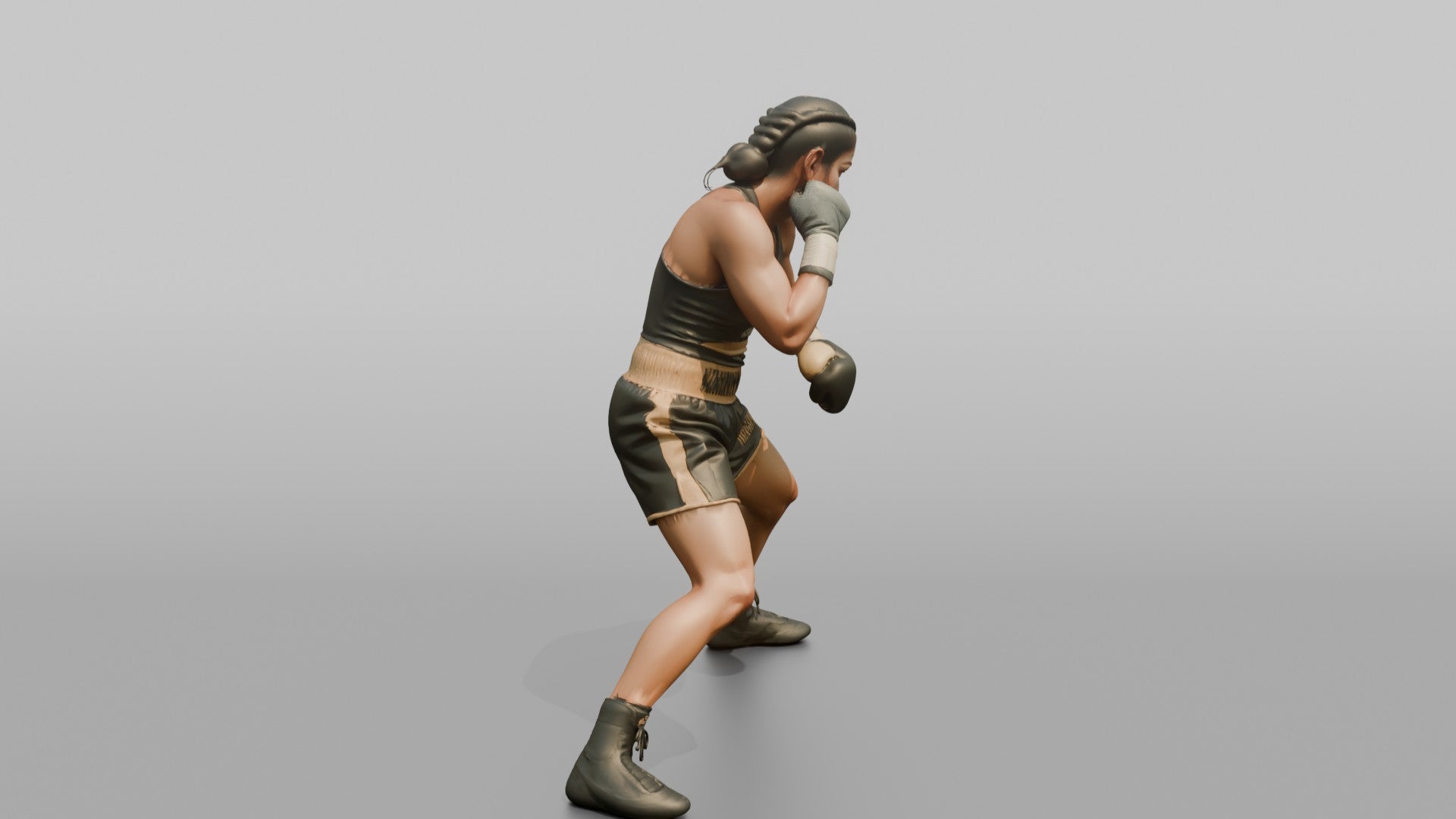 Boxer Slipping a Punch with Evasive Head Movement