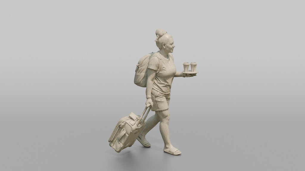 Traveler Carrying Coffee To The Gate