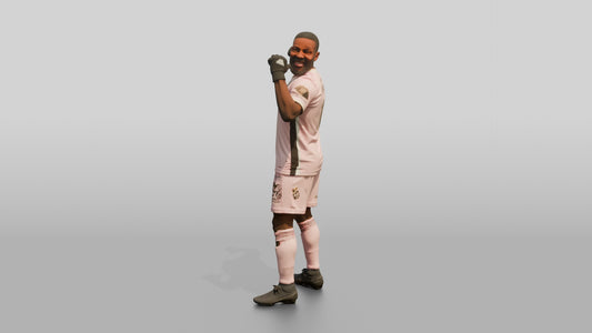 Soccer Player Pointing to Jersey Name - 3D character model, view 1