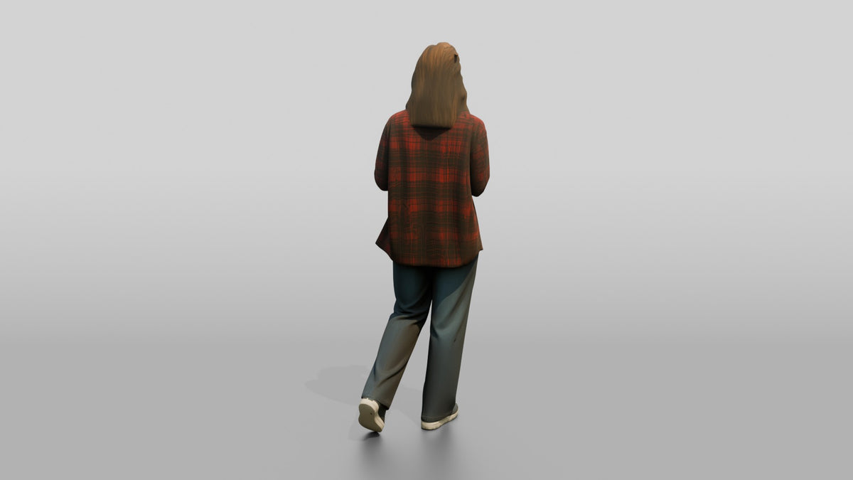 Grunge Skater Woman 02 - 3D character model, view 3
