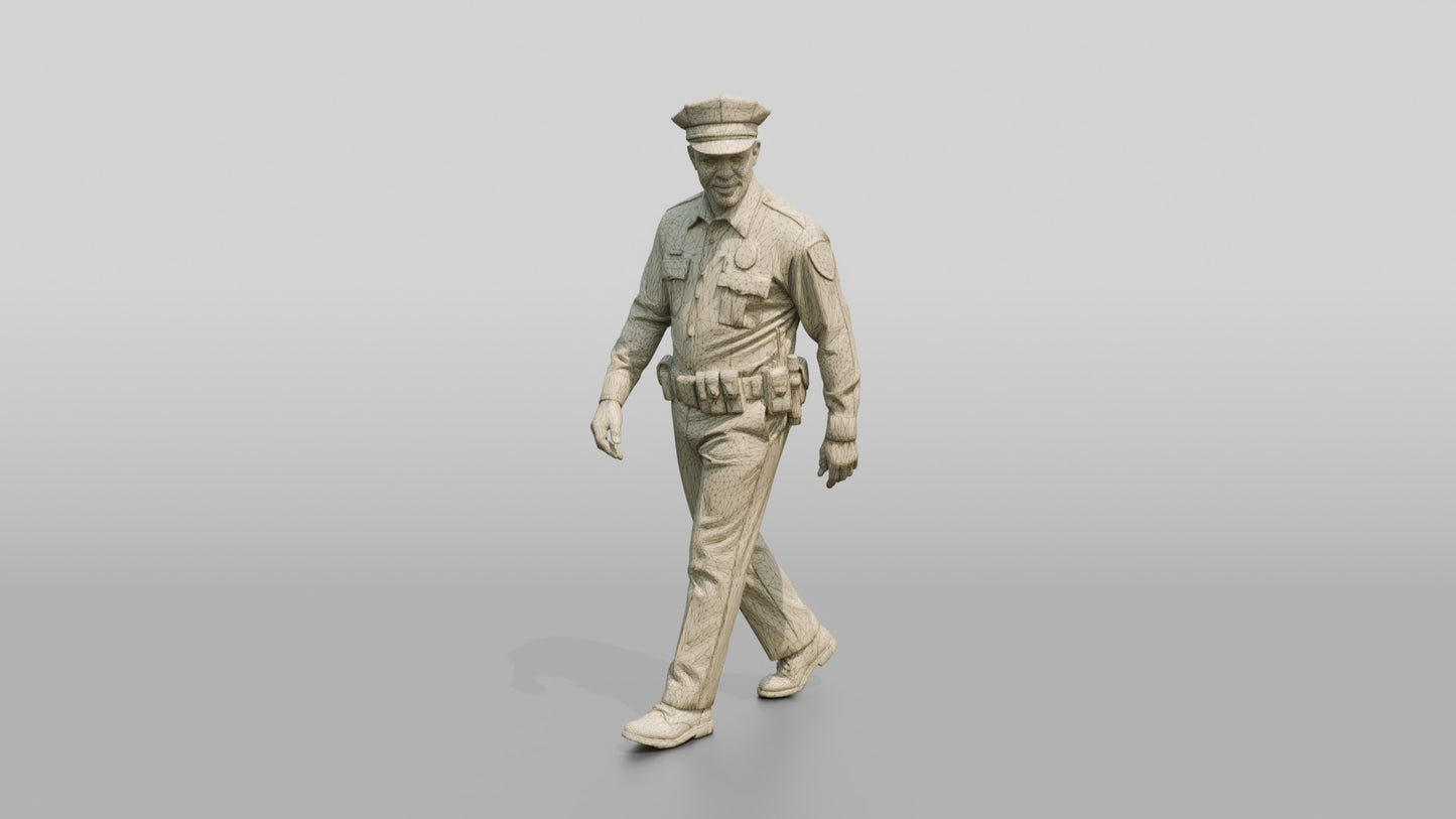 Police Officer Looking Over His Shoulder