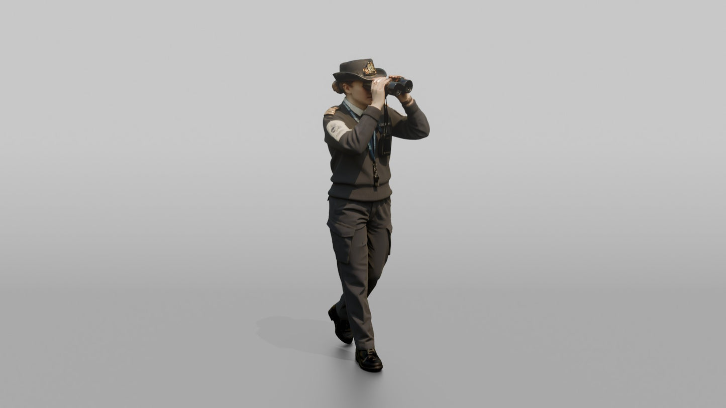 Navigation Officer Scanning the Horizon with Binoculars