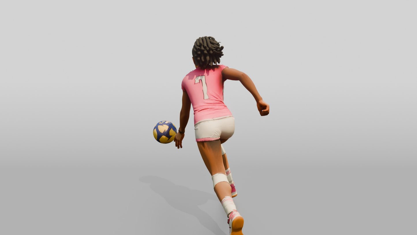 Latina Female Volleyball Player in White and Pink Uniform