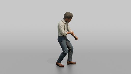 Wedding Guest Rolling Up His Sleeves to Dance - 3D character model, view 1