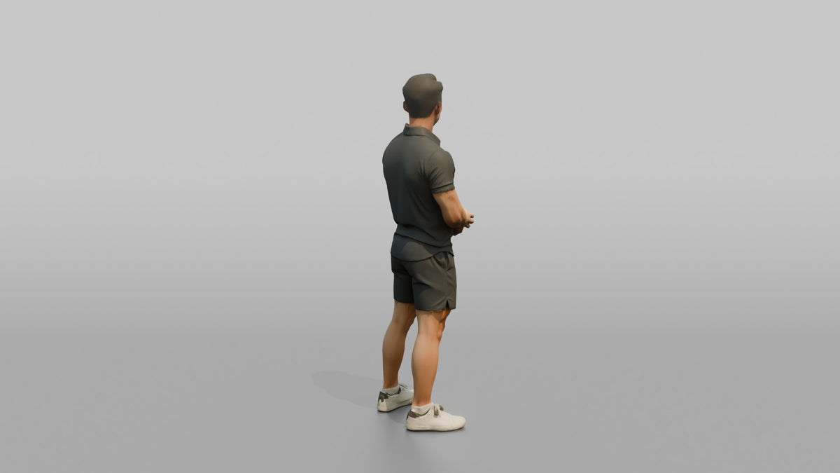 Fitness Influencer Man Standing At A Three-quarter Angle - 3D character model, view 3