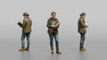 Farmer Holding Livestock Health Monitor Device