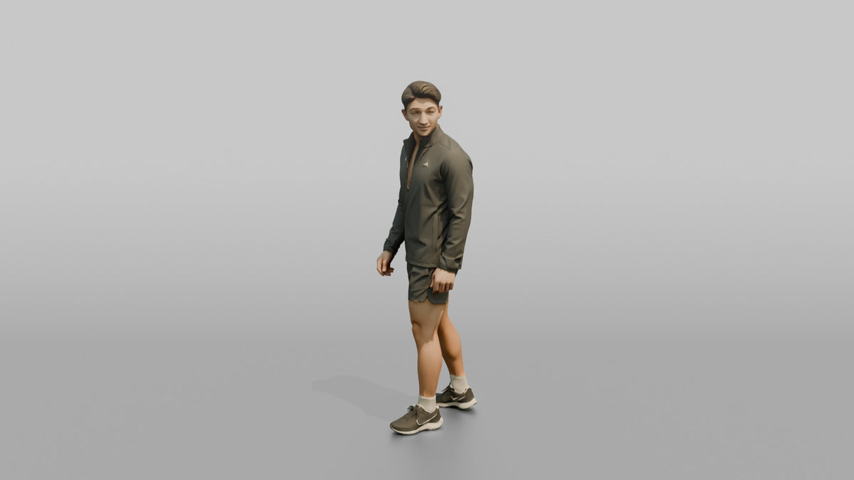 Fitness Influencer Man Standing At An Angle Looking Over One Shoulder - 3D character model