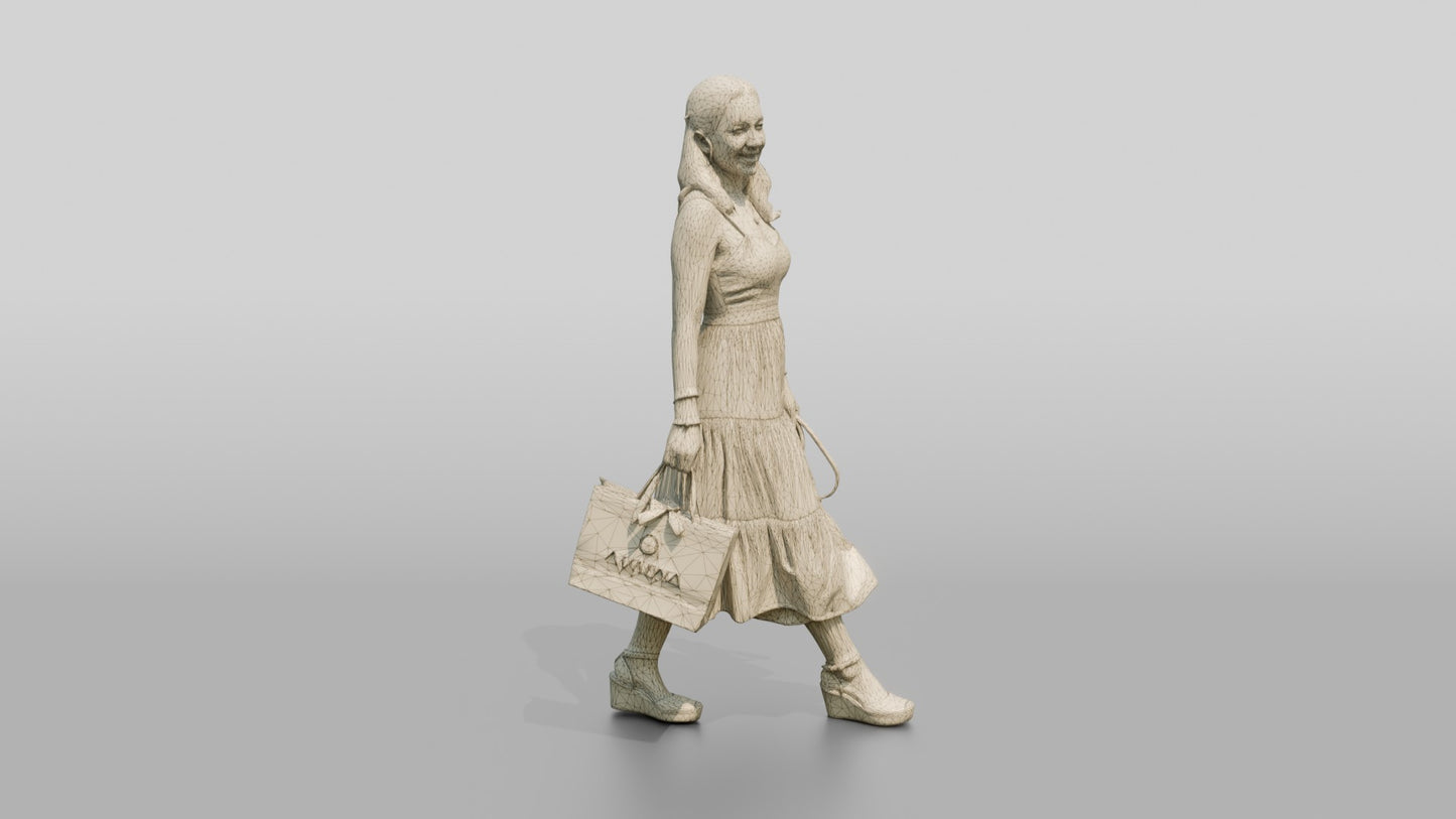 Petite Portuguese Young Woman Holding a Shopping Bag