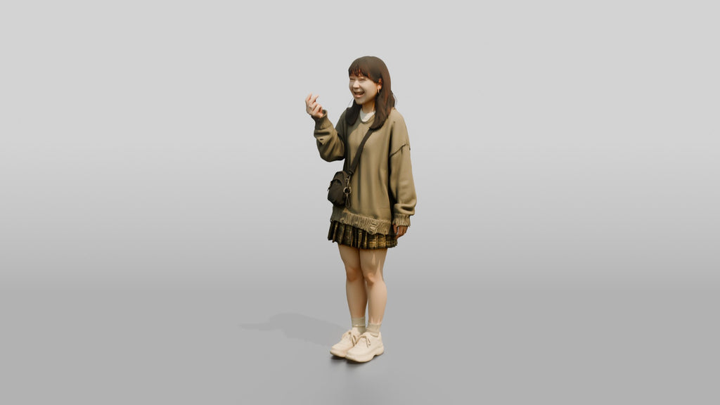 Asian Woman Laughing and Snapping Fingers