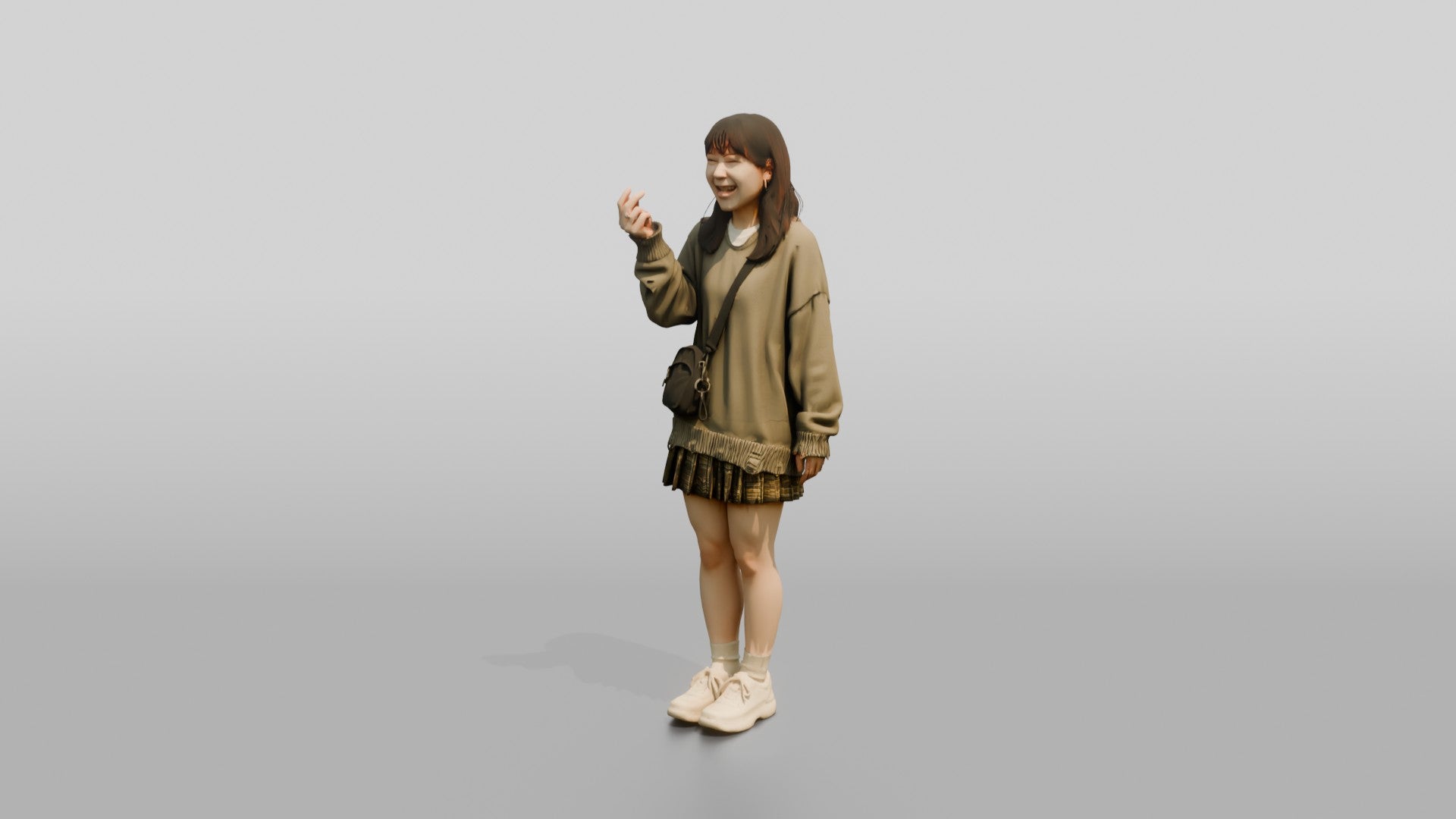 Asian Woman Laughing and Snapping Fingers