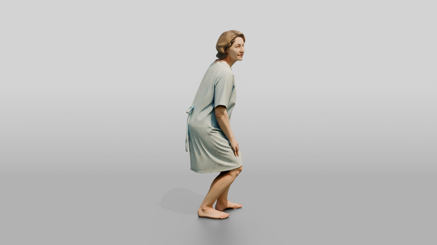 Woman Patient Walking Off Balance