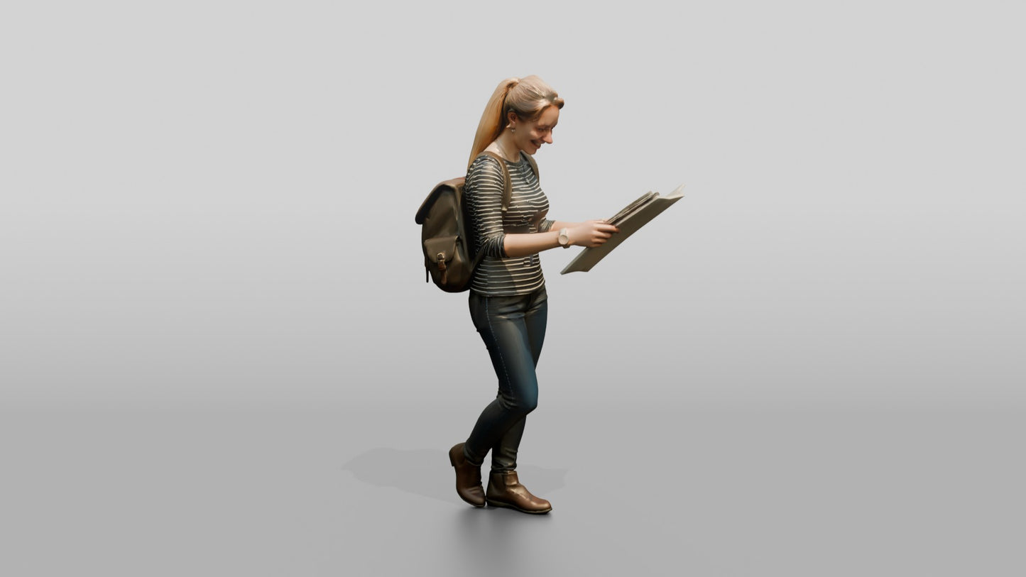 Woman Looking at City Map