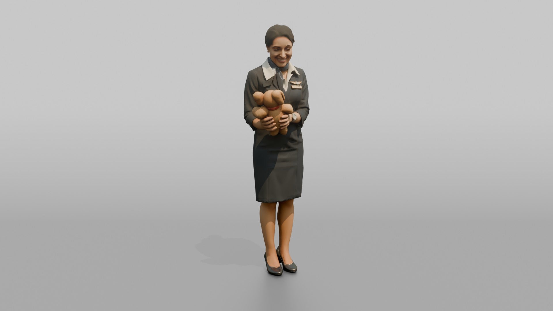 Middle Eastern Flight Attendant Checking the Overhead Rack