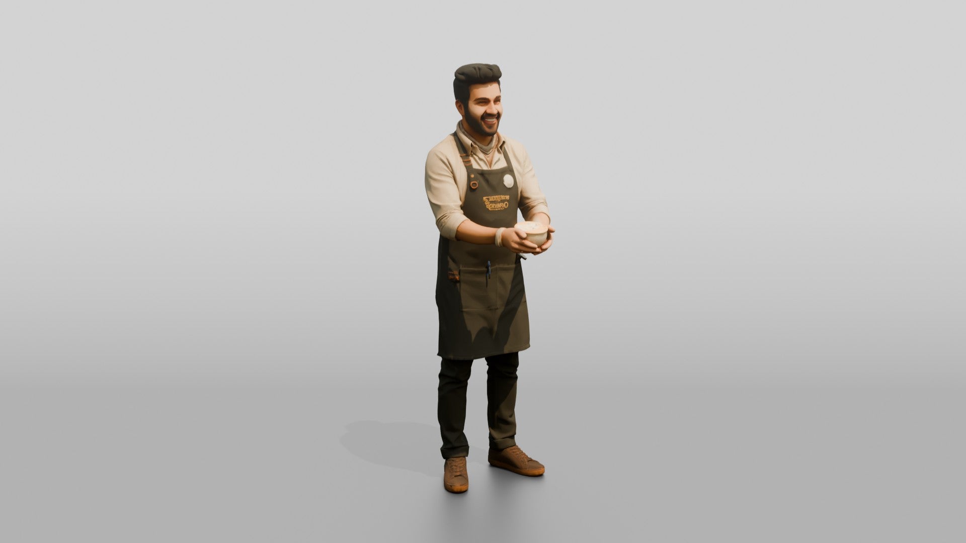 South Asian Barista Proudly Holding Coffee Cup