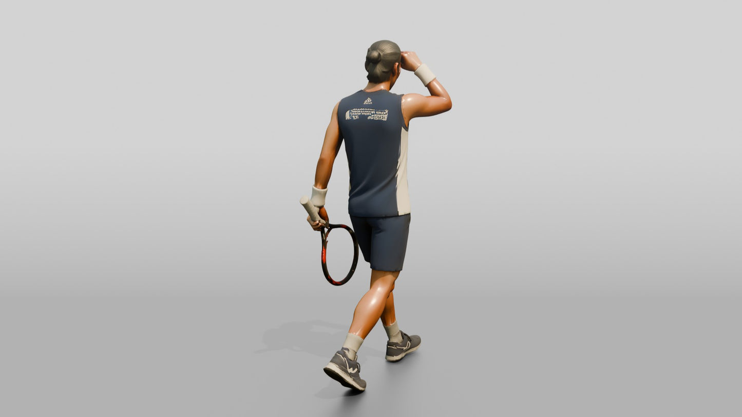 Male Tennis Player Wiping Sweat with a Wristband
