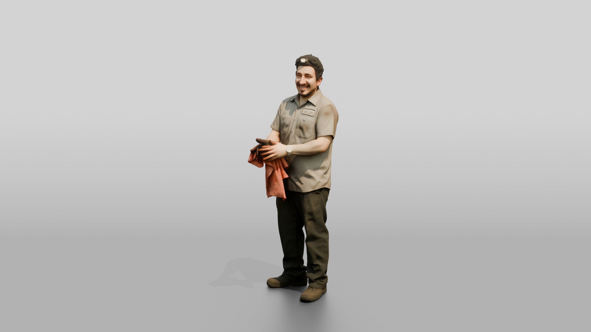 Mechanic Wiping Hands with a Shop Rag