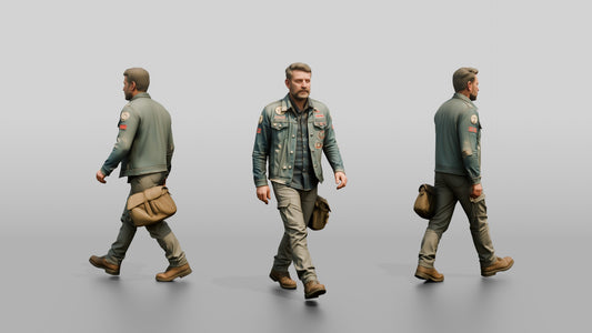 Caucasian Male Walking