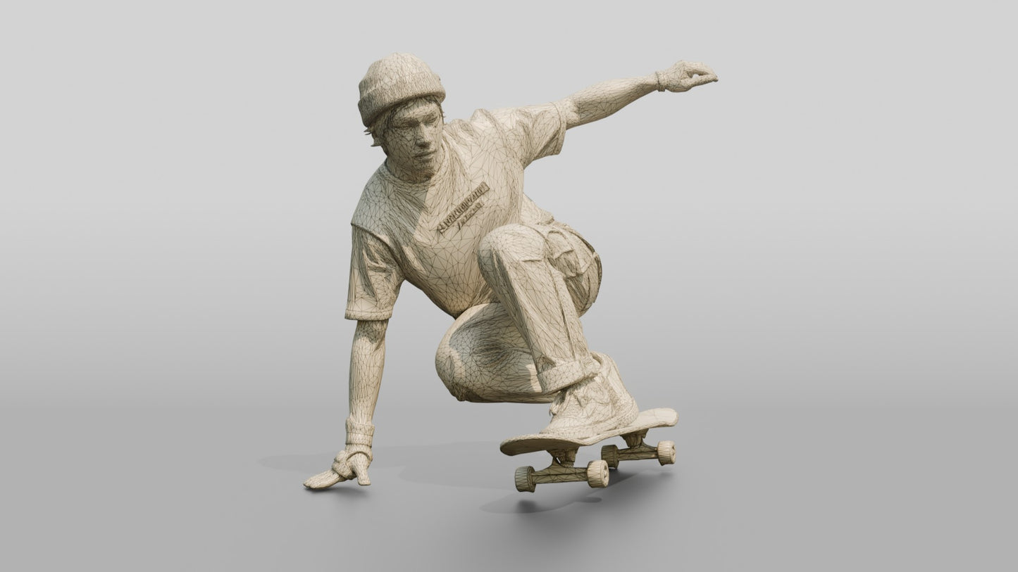 Skateboarder Man Performing Ollie