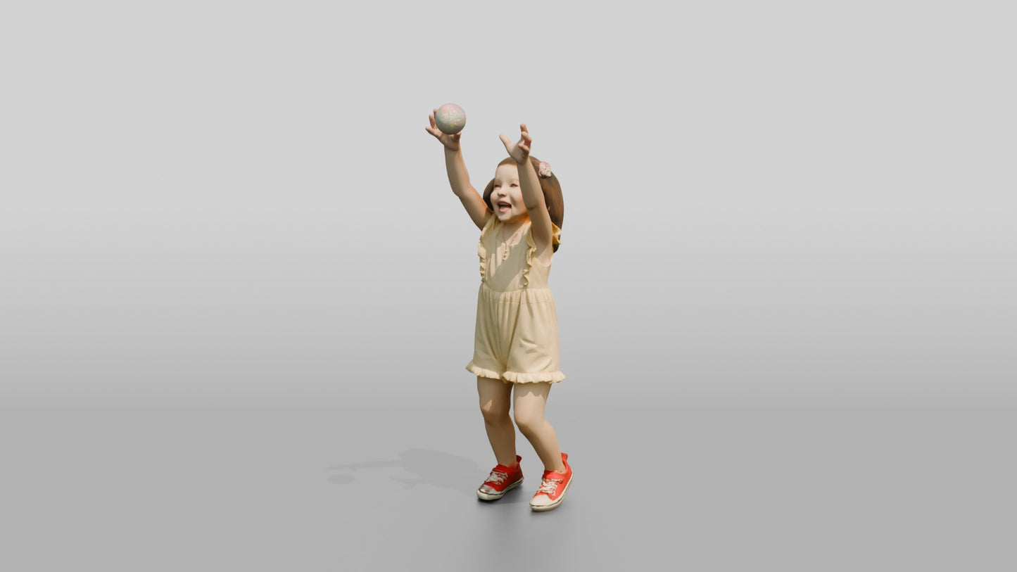 Toddler Croatian Girl Reaching for a Soap Bubble