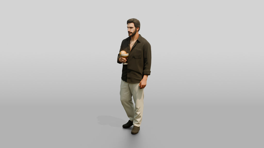 Man Relaxing with a Cocktail