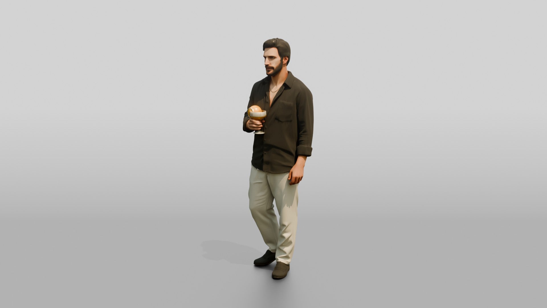 Man Relaxing with a Cocktail