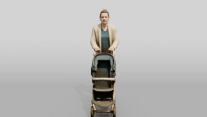 Caucasian Female Walking - 3D character model, view 1