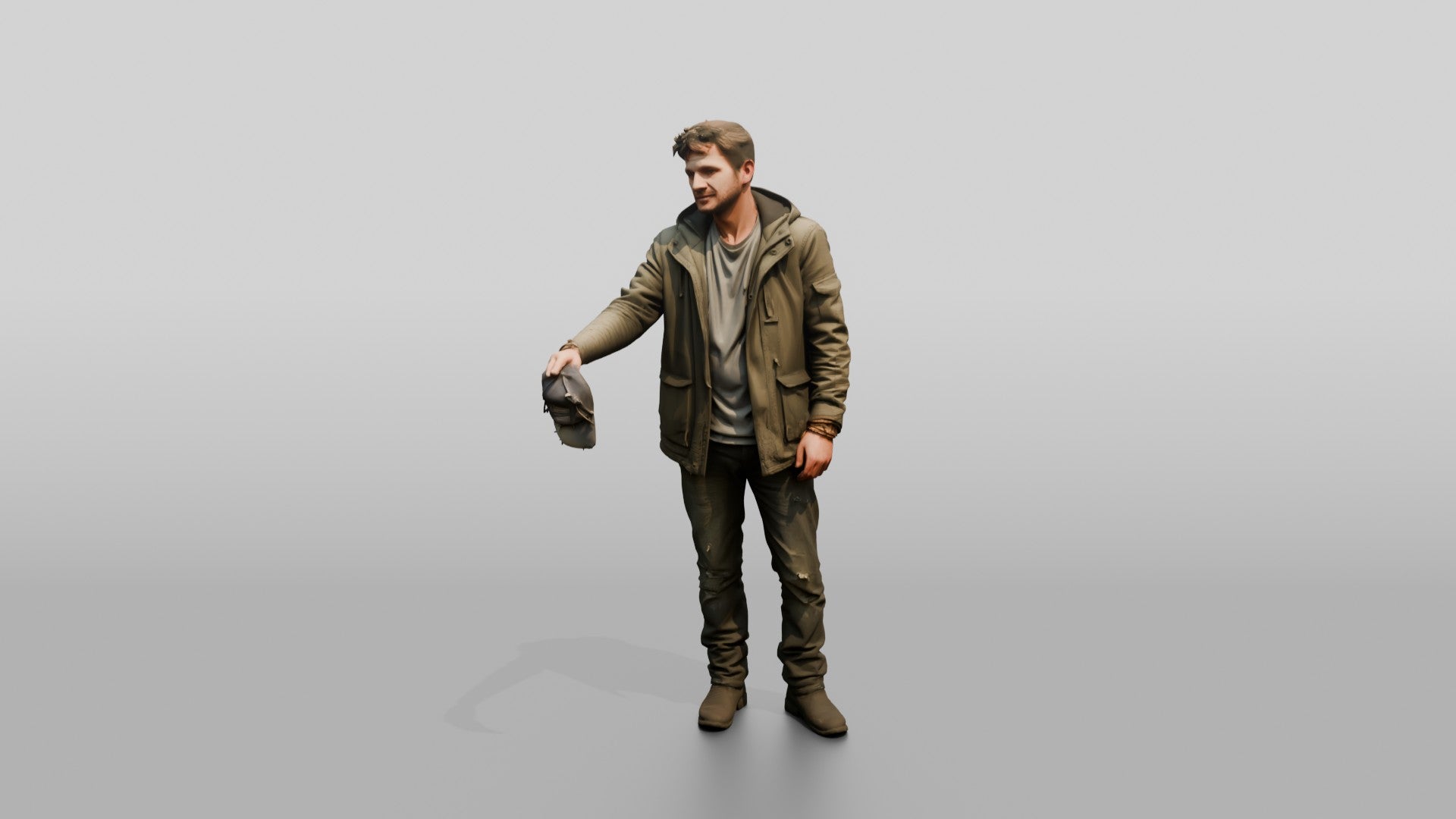 Homeless Man Holding Out a Tattered Baseball Cap