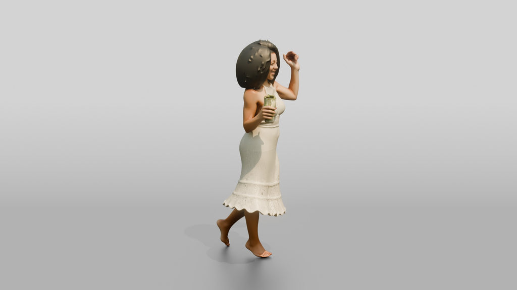 Woman Dancing in a Crochet Dress