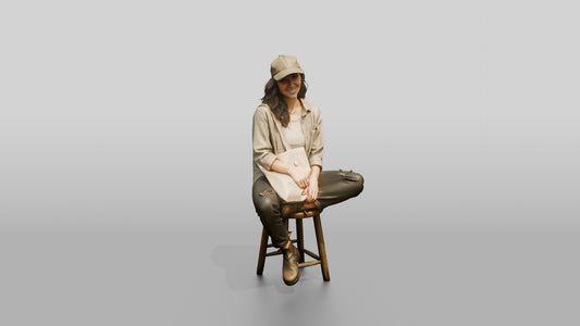 Pacific Northwest Woman in Plaid Shirt - 3D character model, view 1