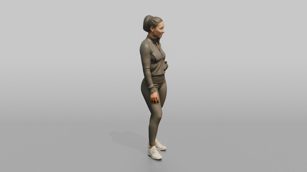 Fitness Influencer Woman Standing At A Slight Angle - 3D character model, view 2